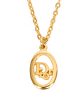 CHRISTIAN DIOR Logo Oval Necklace
