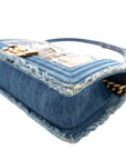 CHANEL Coco Mark Patchwork Denim Shoulder Bag