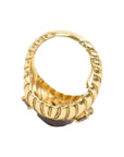 Vintage-Style Rhinestone Adjustable Ring(Gold-Plated Brass)