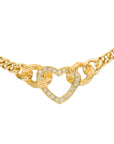 CHRISTIAN DIOR Heart Rhinestone Necklace