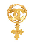CHANEL Coco Mark Cross Motif Brooch