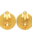 CHANEL Wood Shell Button Coco Mark Earrings