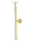 Vintage-Style Sun Motif Rhinestone Bracelet(Gold-Plated Brass)