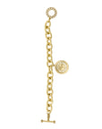 Vintage-Style Sun Motif Rhinestone Bracelet(Gold-Plated Brass)