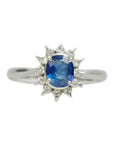 PT900 Sapphire 0.93ct Diamond 0.20ct Ring
