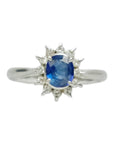 PT900 Sapphire 0.93ct Diamond 0.20ct Ring