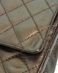 CHANEL 2008-2009 2.55 Matelassé Chain Double Flap Shoulder Bag with Pouch