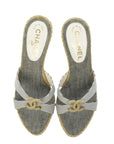 CHANEL Coco Mark Marine Mules Sandals