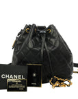 CHANEL 1994–1996 Drawstring Style Caviar Leather Backpack / Handbag