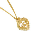 CHRISTIAN DIOR Heart CD Logo Necklace