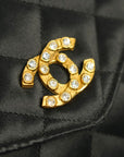 CHANEL 1986–1988 Matelassé Rhinestone Coco Mark Chain Shoulder Bag