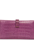 HERMES Bearn Saffre Crocodile Long Wallet