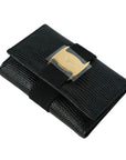 SALVATORE FERRAGAMO Lizard Pattern Vara Plate Key Case