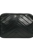 CHANEL 1991-1994 Coco Mark V-Stick Chain Lambskin Shoulder Bag