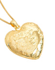 Vintage-Style Heart & Ribbon Motif Rhinestone Locket Necklace