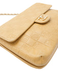 CHANEL 2003-2004 Embossed Logo Chain Double-Front Flap Shoulder Bag
