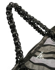 PRADA Nylon Patchwork Plastic Chain Tote Bag