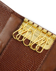 SALVATORE FERRAGAMO Lizard Pattern Vara Plate Key Case