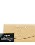 CHANEL 1997-1999 Coco Mark Caviar Skin Long Wallet