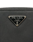 PRADA Nylon Round Zip Compact Wallet