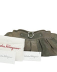 SALVATORE FERRAGAMO Suede Shoulder Bag / Clutch Bag 2-Way
