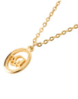 CHRISTIAN DIOR Logo Oval Necklace