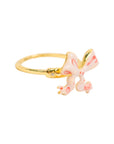 Vintage-Style Ribbon Motif Rhinestone Adjustable Ring