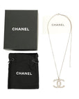 CHANEL Coco Mark Square Rhinestone Reversible Necklace