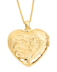 Vintage-Style Heart & Ribbon Motif Rhinestone Locket Necklace