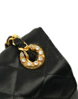 CHANEL 1986–1988 Matelassé Rhinestone Coco Mark Chain Shoulder Bag