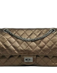 CHANEL 2008-2009 2.55 Matelassé Chain Double Flap Shoulder Bag with Pouch