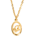 CHRISTIAN DIOR Logo Oval Necklace