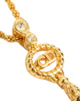 CHRISTIAN DIOR CD Logo Rhinestone Necklace