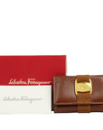 SALVATORE FERRAGAMO Lizard Pattern Vara Plate Key Case