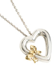 TIFFANY & CO. SV925 K18YG Open Heart Ribbon Necklace