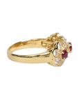 K18 Natural Ruby 0.60ct Diamond 0.83ct Ring