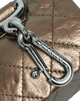 CHANEL 2008-2009 2.55 Matelassé Chain Double Flap Shoulder Bag with Pouch