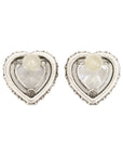 Vintage-Style Heart Rhinestone Earrings(Rhodium-Plated Brass)