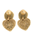 Vintage-Style Heart Alphabet Earrings(Gold-Plated Brass)