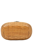 CHANEL 1997–1999 Coco Mark Chain Straw Denim Basket Shoulder Bag