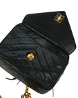 CHANEL 1991-1994 Coco Mark V-Stick Chain Lambskin Shoulder Bag