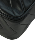 CHANEL 1991-1994 Coco Mark V-Stick Chain Lambskin Shoulder Bag