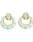 Vintage-Style Enamel Rhinestone Earrings
