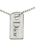 CHRISTIAN DIOR Logo Plate Rhinestone Necklace