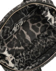 YVES SAINT LAURENT Bubble Quilted Leopard Print Bowling Bag 30 Handbag