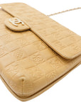 CHANEL 2003-2004 Embossed Logo Chain Double-Front Flap Shoulder Bag
