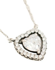 Vintage-Style Heart Rhinestone Necklace