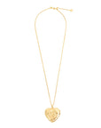 Vintage-Style Heart & Ribbon Motif Rhinestone Locket Necklace