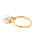 TASAKI K18 Pearl 7.70mm (Side Stones: Diamond 0.01) 2.8g Ring