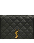 YVES SAINT LAURENT Paris Quilted Double Chain Shoulder Bag